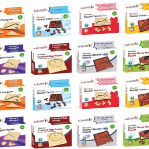 Braintastic Wooden Puzzle Pack of 16 – Puzzle for Trainers, Group Activities & Training Workshops